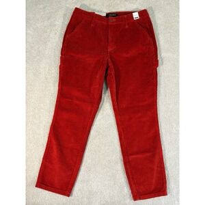 Judy Blue Womens Corduroy Carpenter Pant Size 29‎ Red Slim Fit Stretch NWT